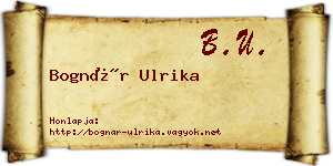Bognár Ulrika névjegykártya