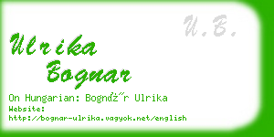 ulrika bognar business card